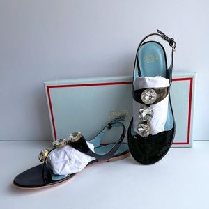 Frances Valentine Black Patent Leather Sandals